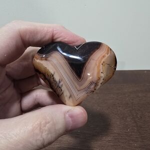 Banded Agate Crystal Heart #A